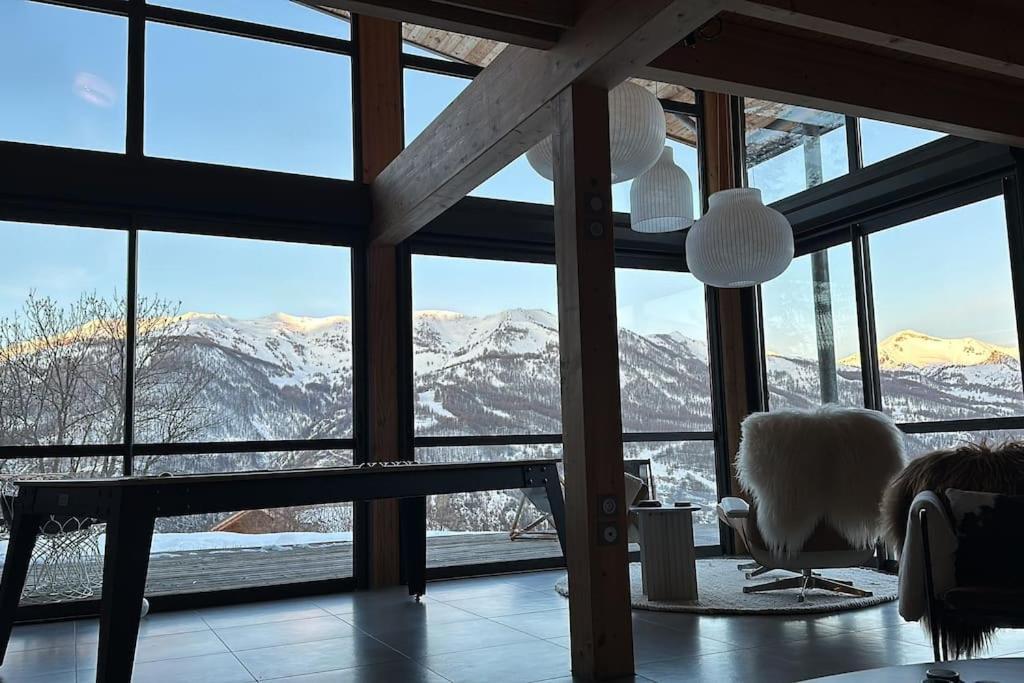 Chalet D'Architecte Avec Vue Panoramique Allos Eksteriør bilde