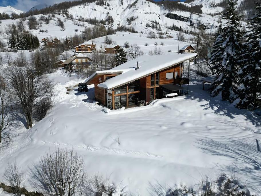 Chalet D'Architecte Avec Vue Panoramique Allos Eksteriør bilde
